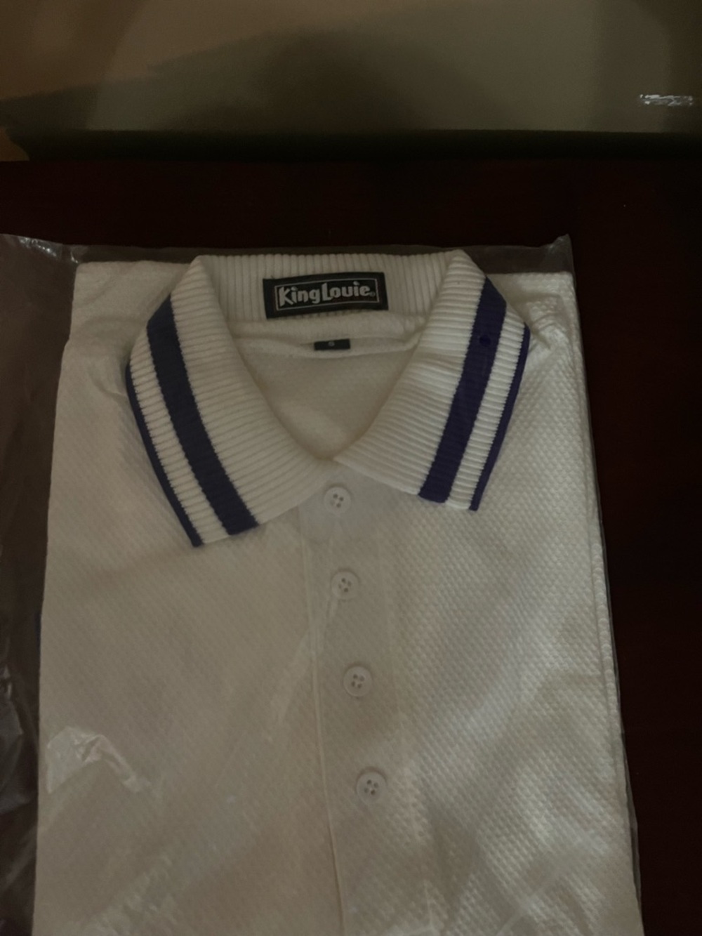 Vintage King Louie Polo Shirt White & Purple
